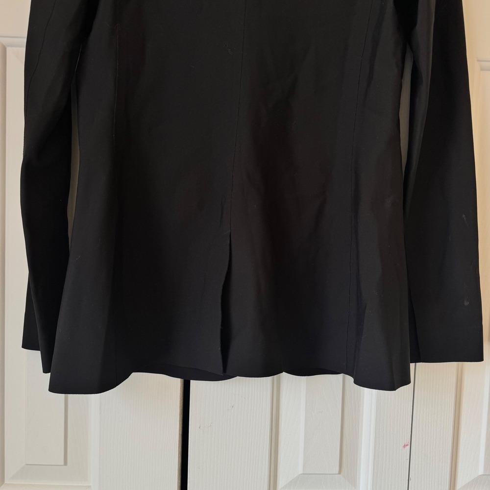 Athleta Avenue Blazer Black Collarless Open Front Stretch Jacket Womens 8 - Picture 6 of 6